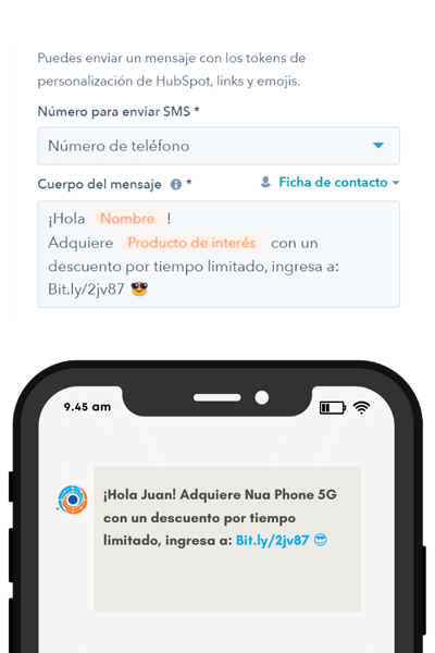 Envía SMS desde HubSpot CRM