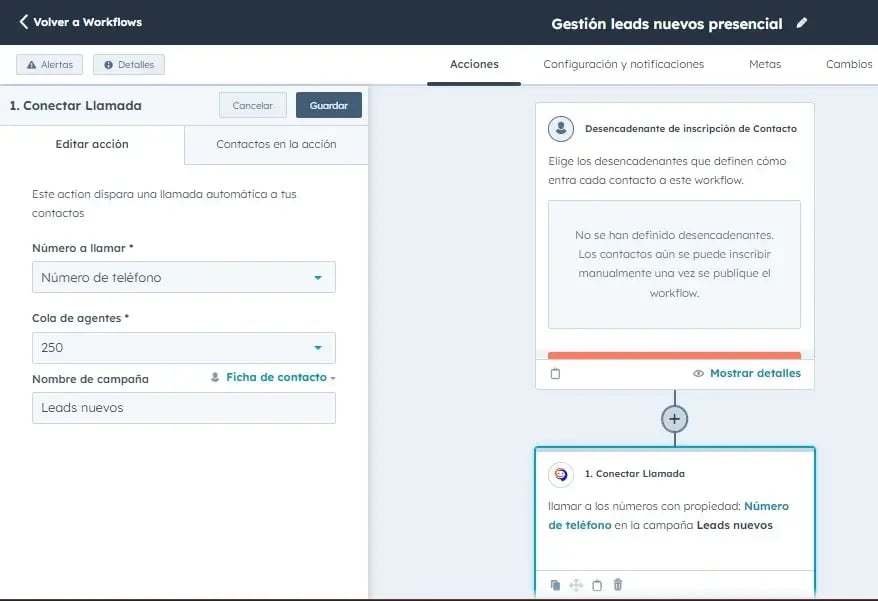 Gestiona llamadas desde HubSpot